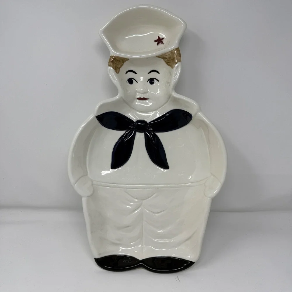 Midwest Cannon‎ Falls Sailor Boy Nautical Navy Ceramic Dish Plate